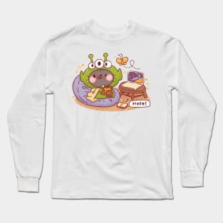 Cute Alien Cat Long Sleeve T-Shirt